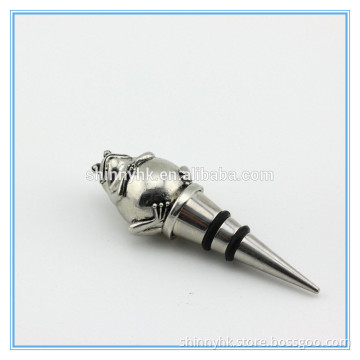 metal wine bottle stopper parts with frog design